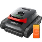 Gosvor (2026 Neu) Poolroboter Wand und Boden, Wasserlinie, Flachzone 4-in-1, Bis zu 200 Min. Laufzeit, Leichtgewicht 6,9 KG, 3μm Ultrafeiner Filter, Poolsuager Akku für Pools bis zu 200 m², Grau