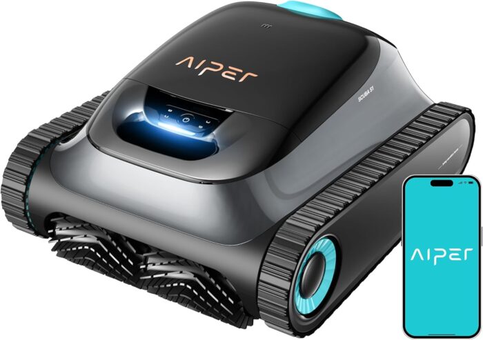 (2026 Upgrade) AIPER Scuba S1 Poolroboter Boden und Wand, Wasserlinienreinigung, Doppelfiltration, 270 Min Laufzeit, Intelligente Navigation, App-Steuerung & OTA-Updates für Einbau- und Aufstellpools