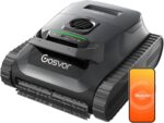 Gosvor (2026 Neu) Poolroboter Wand und Boden, Wasserlinie, Flachzone 4-in-1, Bis zu 200 Min. Laufzeit, Leichtgewicht 6,9 KG, 3μm Ultrafeiner Filter, Poolsuager Akku für Pools bis zu 200 m², Grau