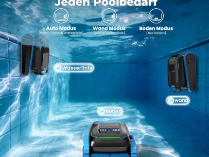 (2026 Upgrade) PC20 Poolroboter Boden und Wand, Wasserlinienreinigung, Intelligenter Navigation, 18927LPH Leistungsstarker Poolsauger mit App-Steuerung, Poolsauger für Pools bis zu 170㎡