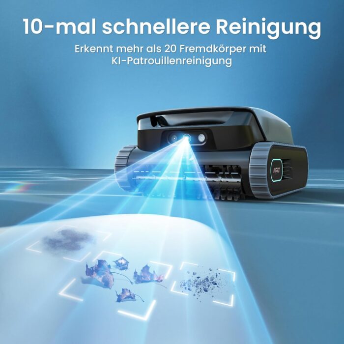 AIPER (2026 Neu) Scuba V3 Poolroboter Akku für Wand und Boden mit KI-Vision, Leichter Poolsauger, Leistungsstarke Saugleistung, 3 μm Filter, Wasserlinienreinigung, für Pools bis zu 200 m²