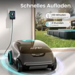 AIPER Kabelloser Poolroboter, Automatische Poolreiniger mit Fortschrittliche Partikelfiltration, 100-130 Minuten Akkulaufzeit, Auto-Park-Technologie, ideal für Oberirdische Pools bis zu 100㎡