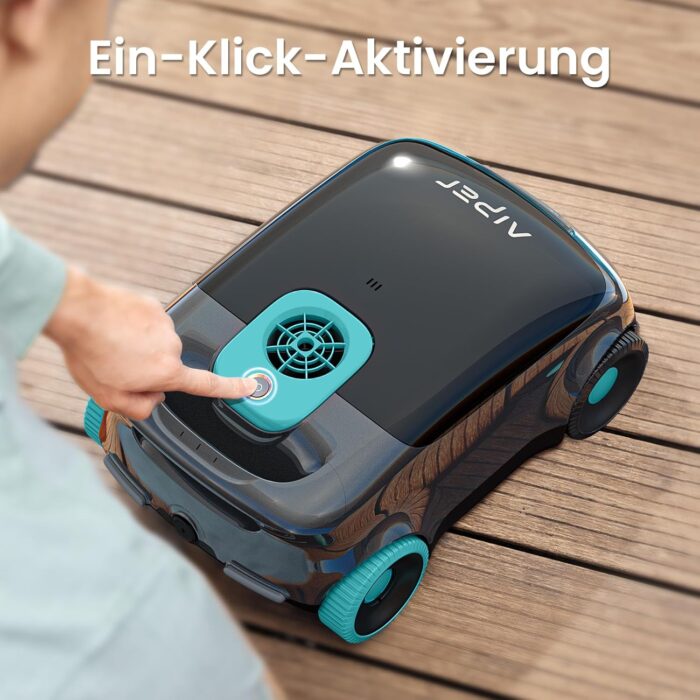AIPER Kabelloser Poolroboter, Automatische Poolreiniger mit Fortschrittliche Partikelfiltration, 100-130 Minuten Akkulaufzeit, Auto-Park-Technologie, ideal für Oberirdische Pools bis zu 100㎡