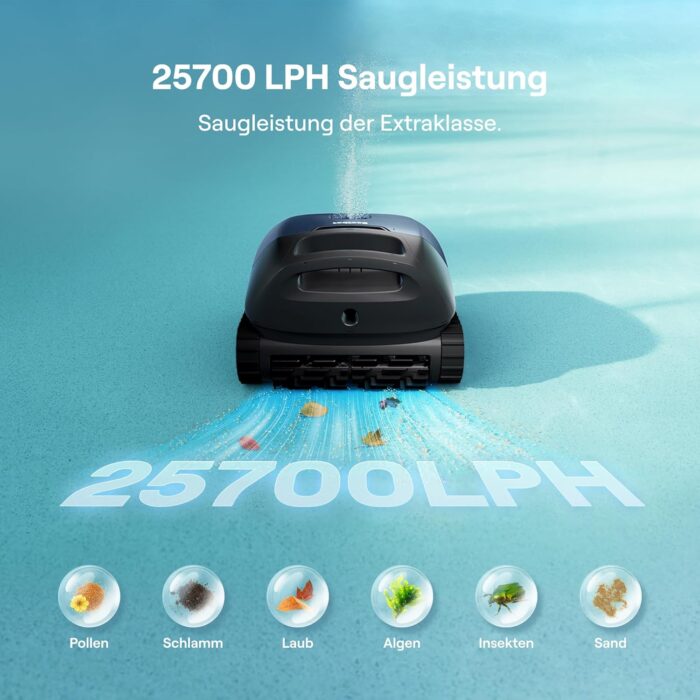 Beatbot (2026 Neu) Sora 10 Poolroboter Akku Boden und Wand, Reinigt Wasserlinie & Plattformen, 25700 LPH Saugleistung, smartes Wasserlinien-Parken, 5L Filterkorb, bis zu 5 Std. Laufzeit, Tiefblau