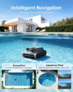 Gosvor (2026 Neu) Poolroboter Wand und Boden, Wasserlinie, Flachzone 4-in-1, Bis zu 200 Min. Laufzeit, Leichtgewicht 6,9 KG, 3μm Ultrafeiner Filter, Poolsuager Akku für Pools bis zu 200 m², Grau