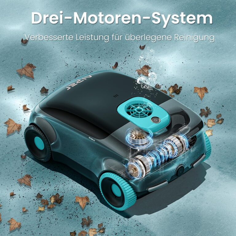 AIPER Kabelloser Poolroboter, Automatische Poolreiniger mit Fortschrittliche Partikelfiltration, 100-130 Minuten Akkulaufzeit, Auto-Park-Technologie, ideal für Oberirdische Pools bis zu 100㎡