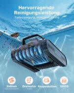 Gosvor (2026 Neu) Poolroboter Wand und Boden, Wasserlinie, Flachzone 4-in-1, Bis zu 200 Min. Laufzeit, Leichtgewicht 6,9 KG, 3μm Ultrafeiner Filter, Poolsuager Akku für Pools bis zu 200 m², Grau