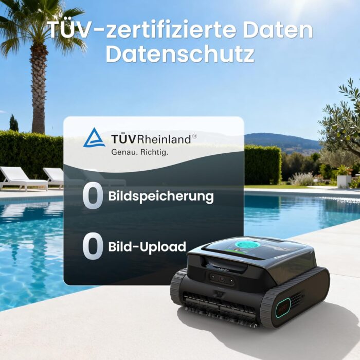 AIPER (2026 Neu) Scuba V3 Poolroboter Akku für Wand und Boden mit KI-Vision, Leichter Poolsauger, Leistungsstarke Saugleistung, 3 μm Filter, Wasserlinienreinigung, für Pools bis zu 200 m²