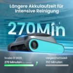 (2026 Upgrade) AIPER Scuba S1 Poolroboter Boden und Wand, Wasserlinienreinigung, Doppelfiltration, 270 Min Laufzeit, Intelligente Navigation, App-Steuerung & OTA-Updates für Einbau- und Aufstellpools