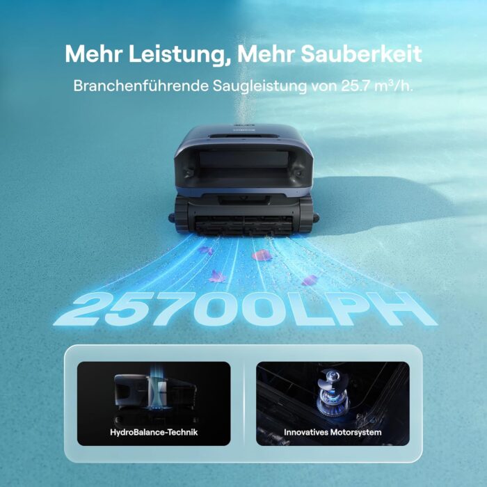 Beatbot (2026 Neu) Sora 70 Poolroboter, Poolsauger Akku Boden und Wand 4-in-1 Komplettreinigung, 25700 LPH, smartes Parken an der Oberfläche, 6L Fassungsvermögen, 10000 mAh Akku, bis zu 300 m², blau