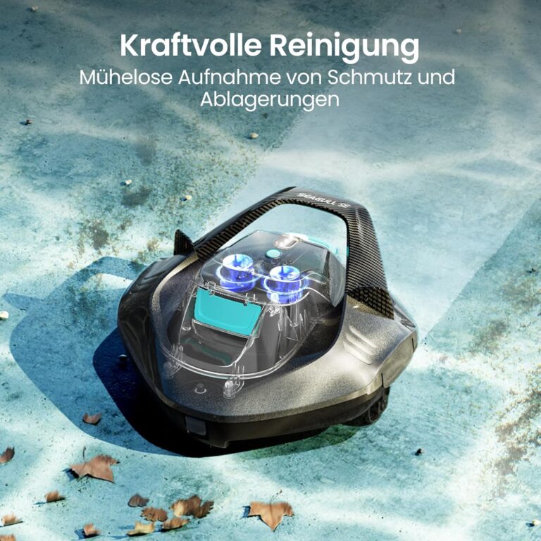 AIPER Poolroboter, Kabellos Poolsauger Akku, Bodensauger mit 90 Min Laufzeit, Automatisches Parken, Dual-Antriebsmotoren & LED-Anzeigen, Ideal für Flachem Boden Pool bis zu 80 m²